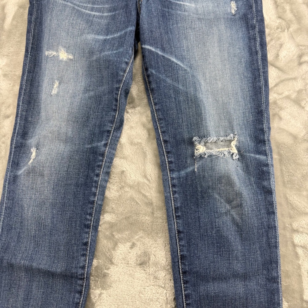 AG Adriano Goldschmied Stilt Roll-Up Cigarette Capri Blue Distressed Size 30 Y2K - Picture 14 of 16